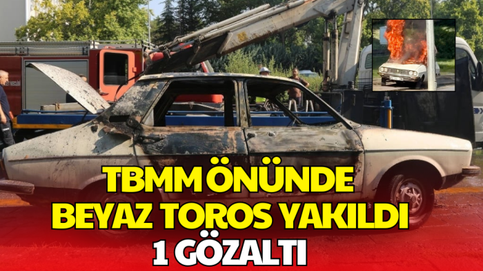 TBMM Önünde Beyaz Toros Yakıldı: 1 Kişi Gözaltına Alındı